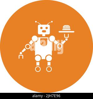 Automation, fast, food, robot icon - Vector EPS file. Perfect use for print media, web, stock images, commercial use or any kind of design project. Stock Vector