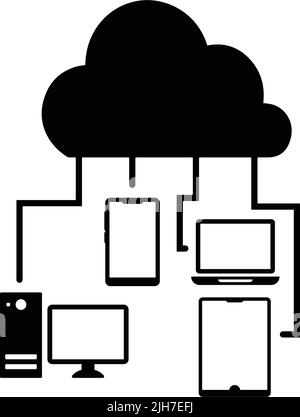 Connected, cloud network icon - Use for commercial purposes, print ...