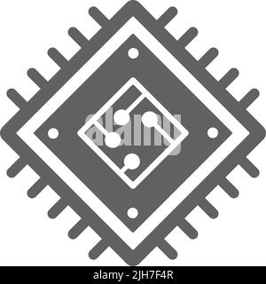 Microchip, processor, chip icon - Use for commercial purposes, print media, web or any type of design projects. Vector EPS file. Stock Vector