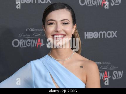 Los Angeles, USA. 15th July, 2022. Sarah-Anne Martinez arrives at the exclusive screening of HBOMax's PRETTY LITTLE LIARS: ORIGINAL SIN held at the Warner Bros Studios on Friday, ?July 15, 2022. (Photo By Sthanlee B. Mirador/Sipa USA) Credit: Sipa USA/Alamy Live News Stock Photo