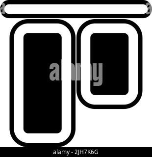 Multimedia editor top alignment icon Stock Vector