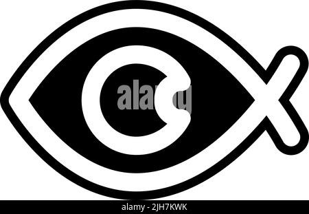 Multimedia editor fish eye icon Stock Vector