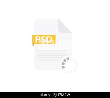 PSD file logo design. Download psd button vector design and illustration. Stock Vector