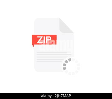 ZIP file, ZIP file documentlogo design. Download zip button vector design and illustration. Stock Vector