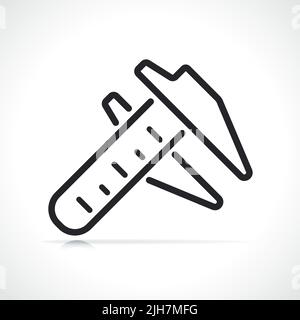 vernier caliper thin line icon isolated design Stock Vector
