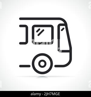 bus or public transport thin line icon Stock Vector