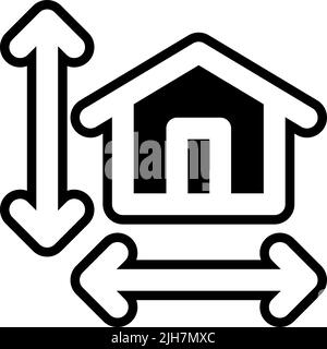 Real estate dimension icon Stock Vector