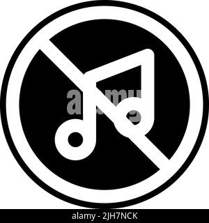 Signal and prohibition no music icon Stock Vector