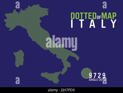 a dotted map of italy Stock Vector