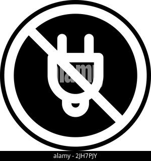 Signal and prohibition no plug icon Stock Vector