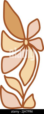 Vector 70s Flower Groovy hippie funny boho palette. inspired pattern in rectangular shape. Great for fabric, giftwrap scrapbooking, package, poster Stock Vector