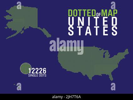 dotted map of the USA Stock Vector