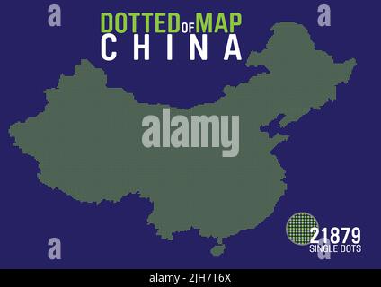 dotted map of china Stock Vector