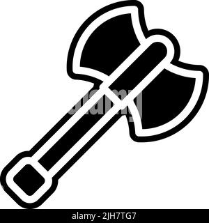 Video game elements axe icon Stock Vector