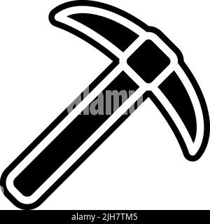 Video game elements pickaxe icon Stock Vector