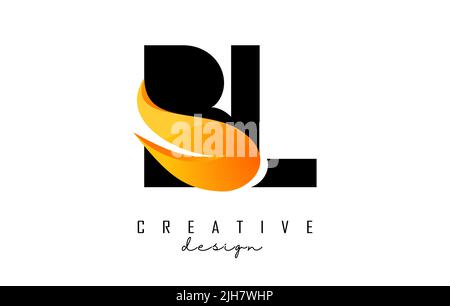 BL Letter Design with Creative Cut and Colorful Rainbow Texture. BL ...