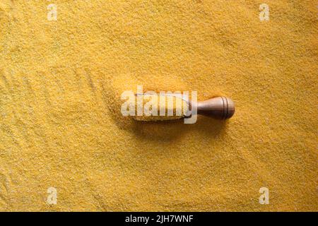 Raw coarse dried corn semolina Stock Photo