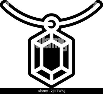 Video game elements necklace icon Stock Vector