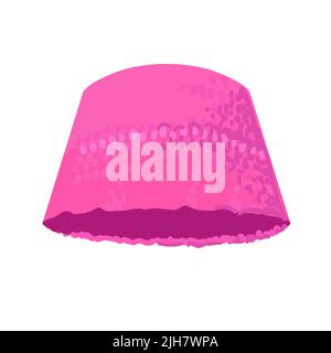 Pink panama, headwear of Kalush. Symbol of Ukraine, Ukrainian fashion. Sun hat isolated icon. Vector illustration. Stock Vector
