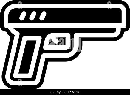 Video game elements pistol icon Stock Vector