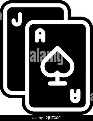 Video game elements playing cards icon Stock Vector
