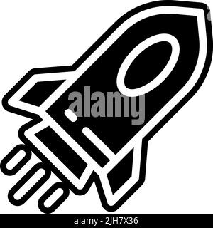 Video game elements rocket icon Stock Vector