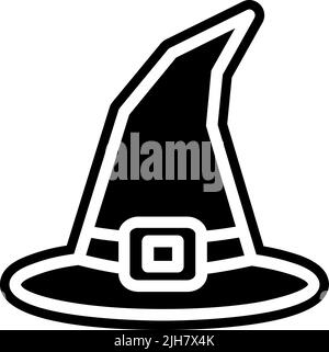 Video game elements witch hat icon Stock Vector