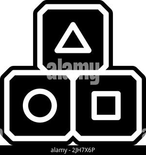 Children toys blocks icon Stock Vector