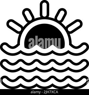 Weather sunset icon Stock Vector