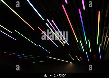 Abstract defocused colourfull background - different lines on black Stock Photo