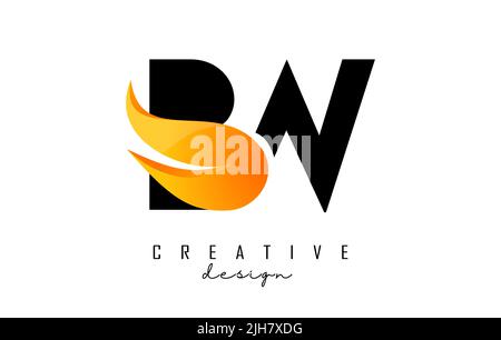 BW Letter Design with Creative Cut and Colorful Rainbow Texture. WB ...