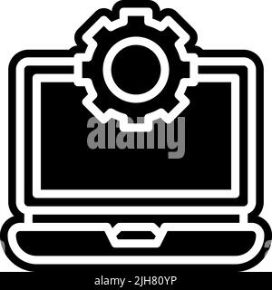 Computer diagnostics laptop icon Stock Vector