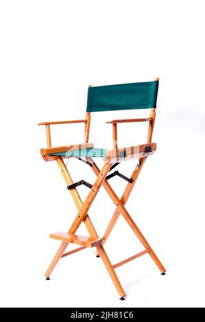chair, furniture, director's, director's chair, position, social status, film studio, photo studio, clean, new, waiting, concept, business, event, ser Stock Photo
