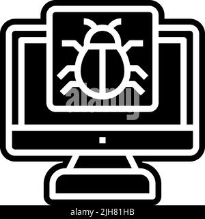 Computer diagnostics bug icon Stock Vector