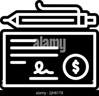 monetary statement document icon vector outline illustration Stock ...