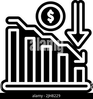 Finance decrease icon Stock Vector