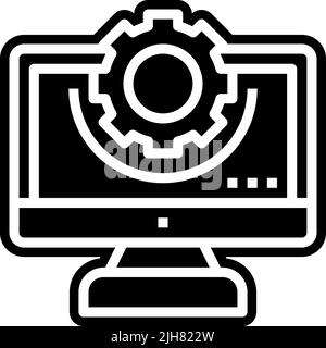 Computer diagnostics updating icon Stock Vector