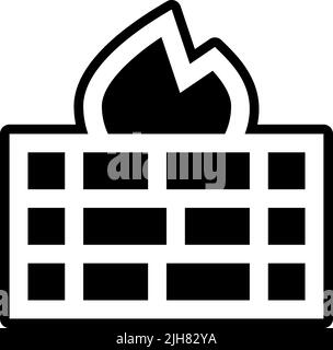 Hacker firewall icon Stock Vector