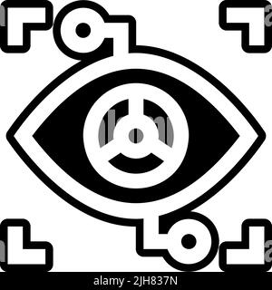 Hacker eye recognition icon Stock Vector