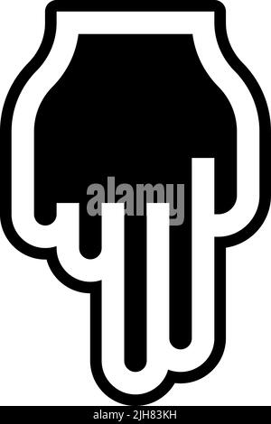 Hand gestures pointing down icon Stock Vector