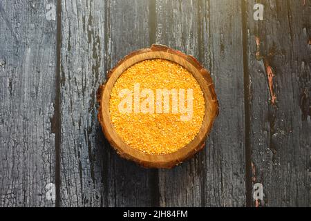 Raw broken dried Corn kernels Stock Photo