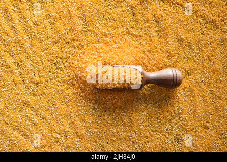 Raw broken dried Corn kernels Stock Photo