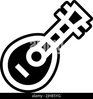 Music instruments lute icon Stock Vector