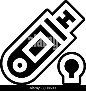 Hacker usb icon Stock Vector