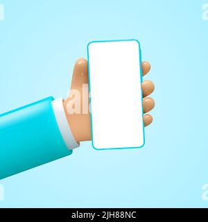 3d hand with phone. Stock Vector