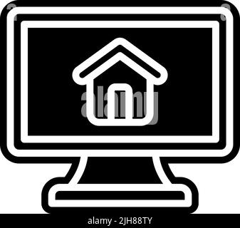 Property management monitor icon Stock Vector
