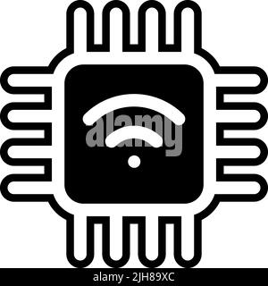 Smarthome microchip icon Stock Vector