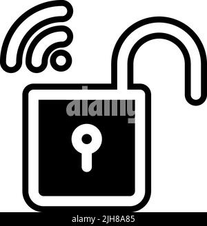 Smarthome unlock icon Stock Vector