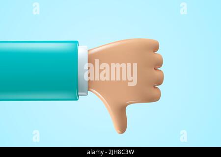 3d hands icon. Cartoon style hand gesture. Stock Vector