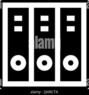Time management set two folder icon Stock Vector